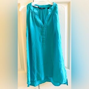 Mexx Bright Teal Sleeveless Split-Neck Blouse